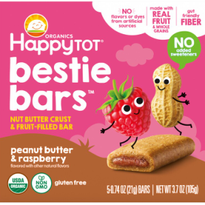 Happy Family Happy Tot Organics Bestie Bars, Peanut Butter & Raspberry