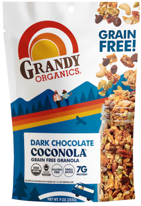 Grandy Organics Grain-Free Coconut Granola, Dark Chocolate