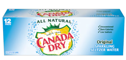 Canada Dry Sparkling Seltzer Water, Original, Cans