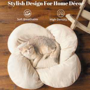 CheerPals Elevated Cat Bed Wooden with Cushion Fluffy Pet Couch Sofa for Indoor Cats Raised Kitty Lounge Chair Suitable for Puppy, Cat Furniture(Large) - Image 4