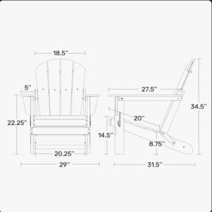 Shawnna Weather-Resistant Foldable Outdoor Adirondack Chair - Image 5